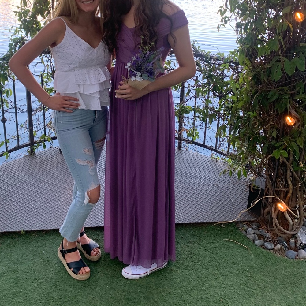 David’s bridal purple long dress